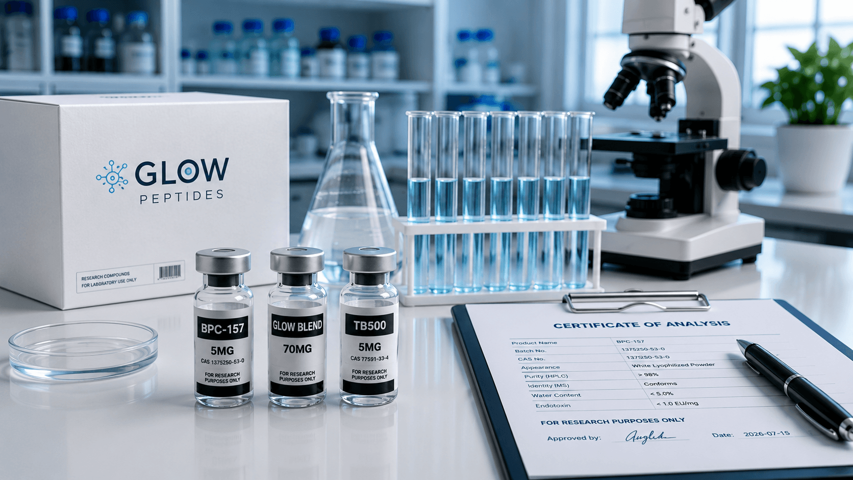 Glow Peptides Product Testing